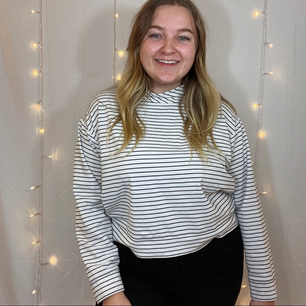 Striped turtleneck